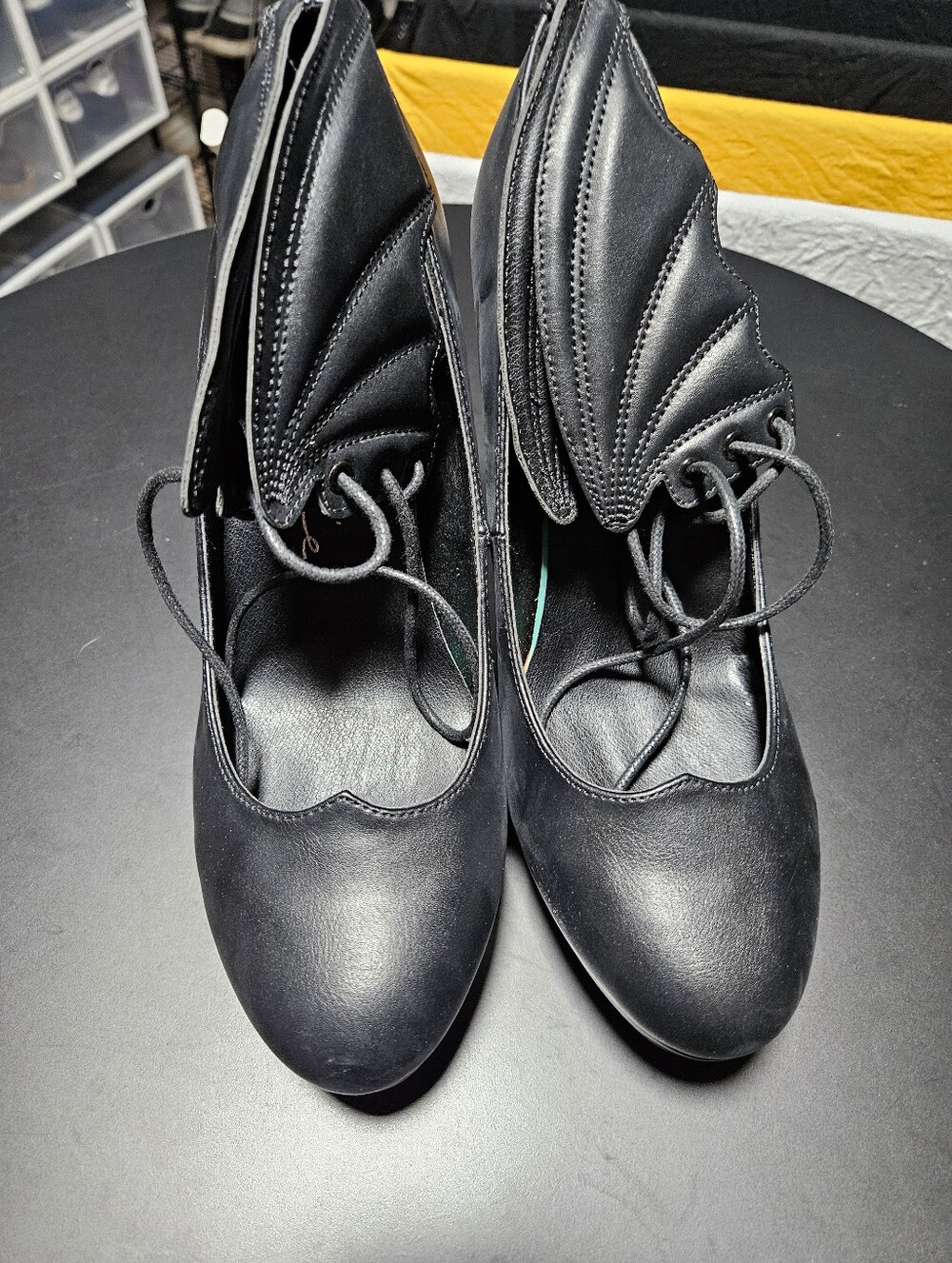 Women's Black Lace-Up Closed-Toe Heels. Non Designer. Worn Once. No Box Or Tags